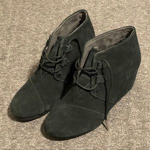 TOMS Ankle Booties w/ Wedge size 10